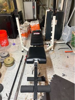 Bench with weights and bars