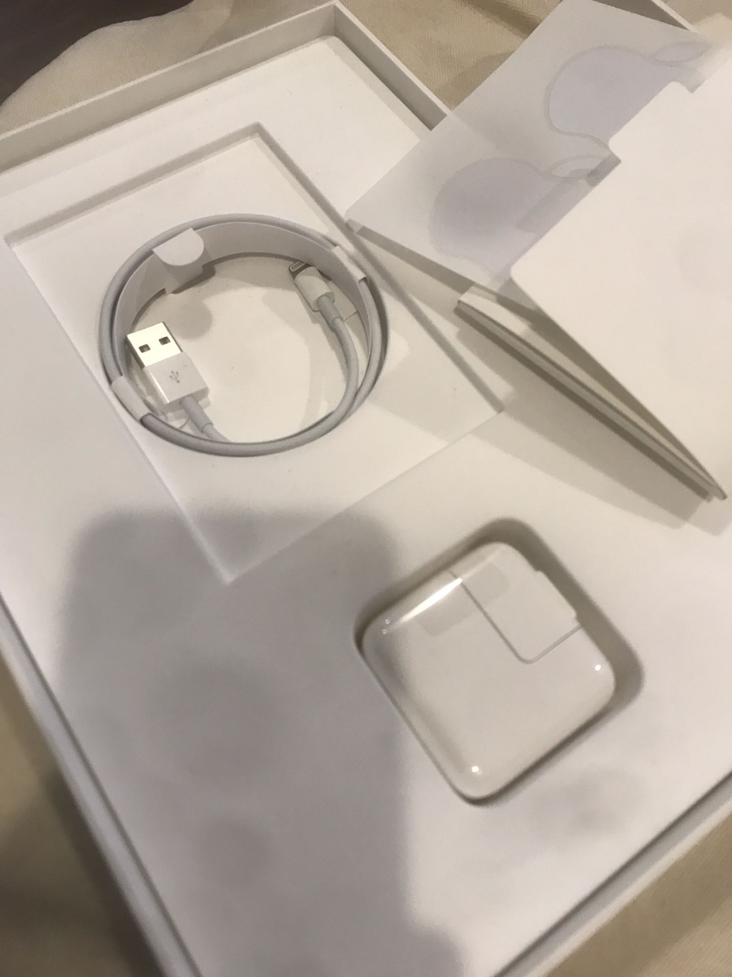 iPad charger, open box, never used