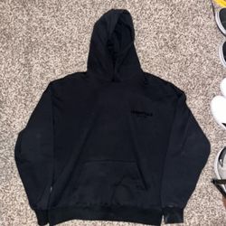 Black Essentials Hoodie Mens Medium