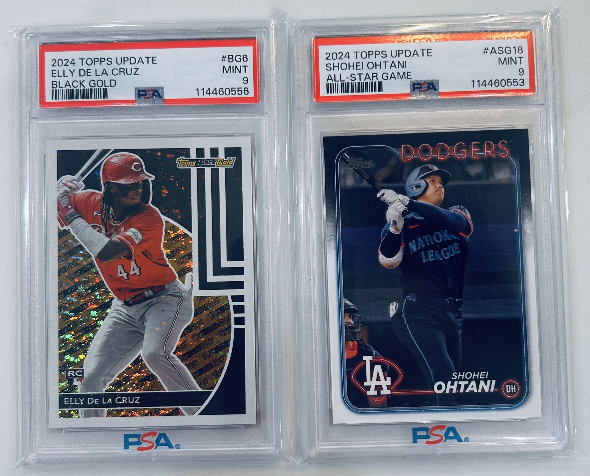 2024 Topps Update Elly De La Cruz RC Gold PSA 9 & Shohei Ohtani All Star PSA 9