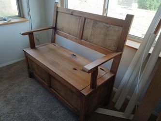 Wood storage bench