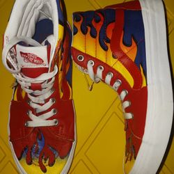 Leather And Canvas Vans Womens Size 8