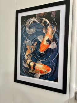 $39  14”x20” KOI FISH  Framed print