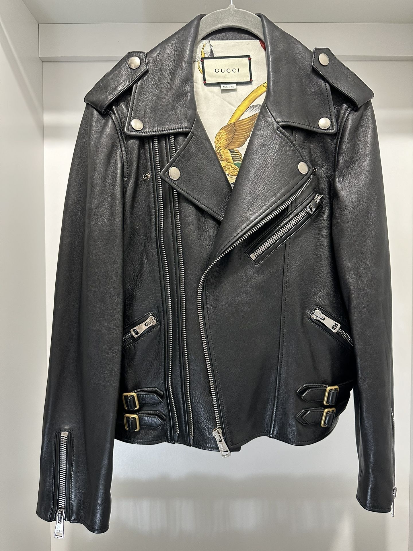 Gucci Plonge Leather Bike Jacket Authentic 