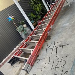 Excellent Condition 14 Ft Double Sided Heavy Duty Fiberglass Ladders 