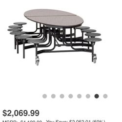 Oval Cafeteria Table Used 