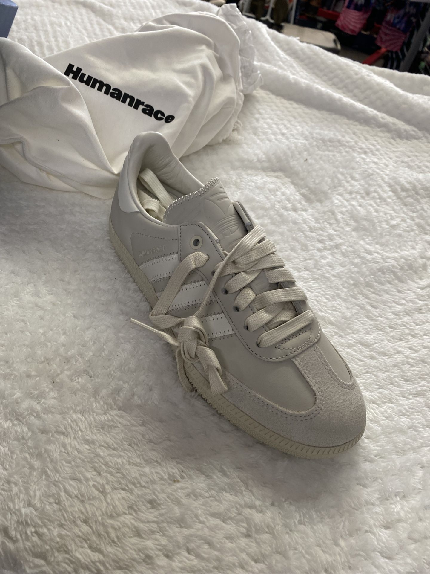 New Adidas x Pharrell Williams Humanrace Samba Shoes - Aluminium (ID9067) 7.5us