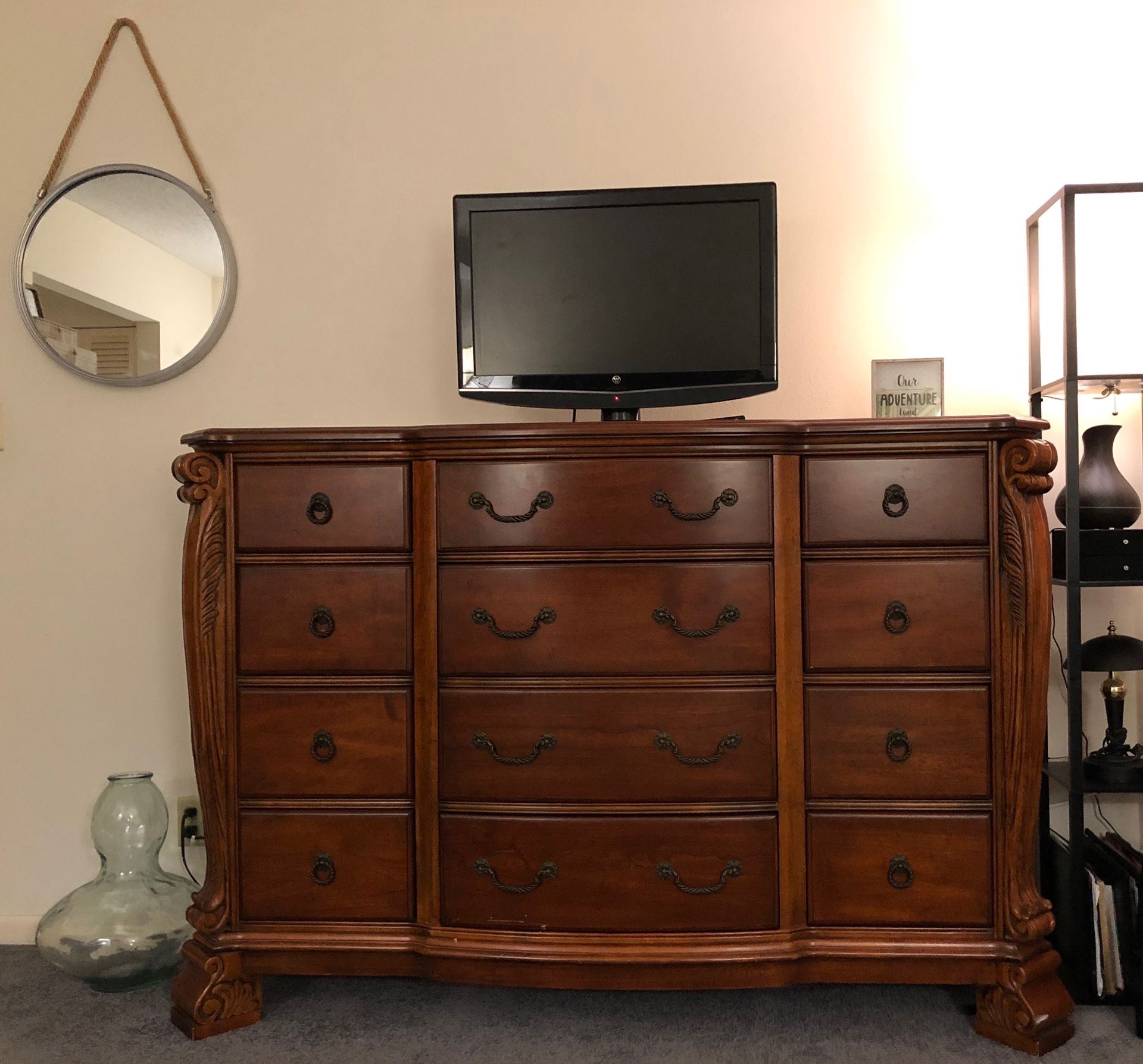 Solid wood Dressor ( bedroom furniture tv stand living room accent table storage shelf )