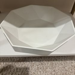 White Geometric Decor Bowl