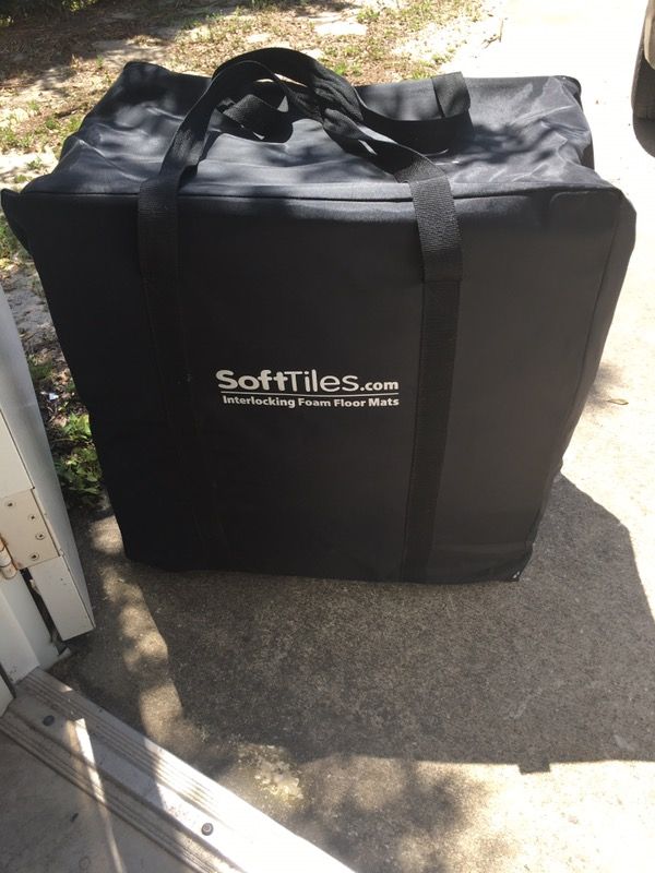 Soft Tiles Rubber Interlocking 2x2 Tiles 25 w/ Carry Bag Softtiles.com