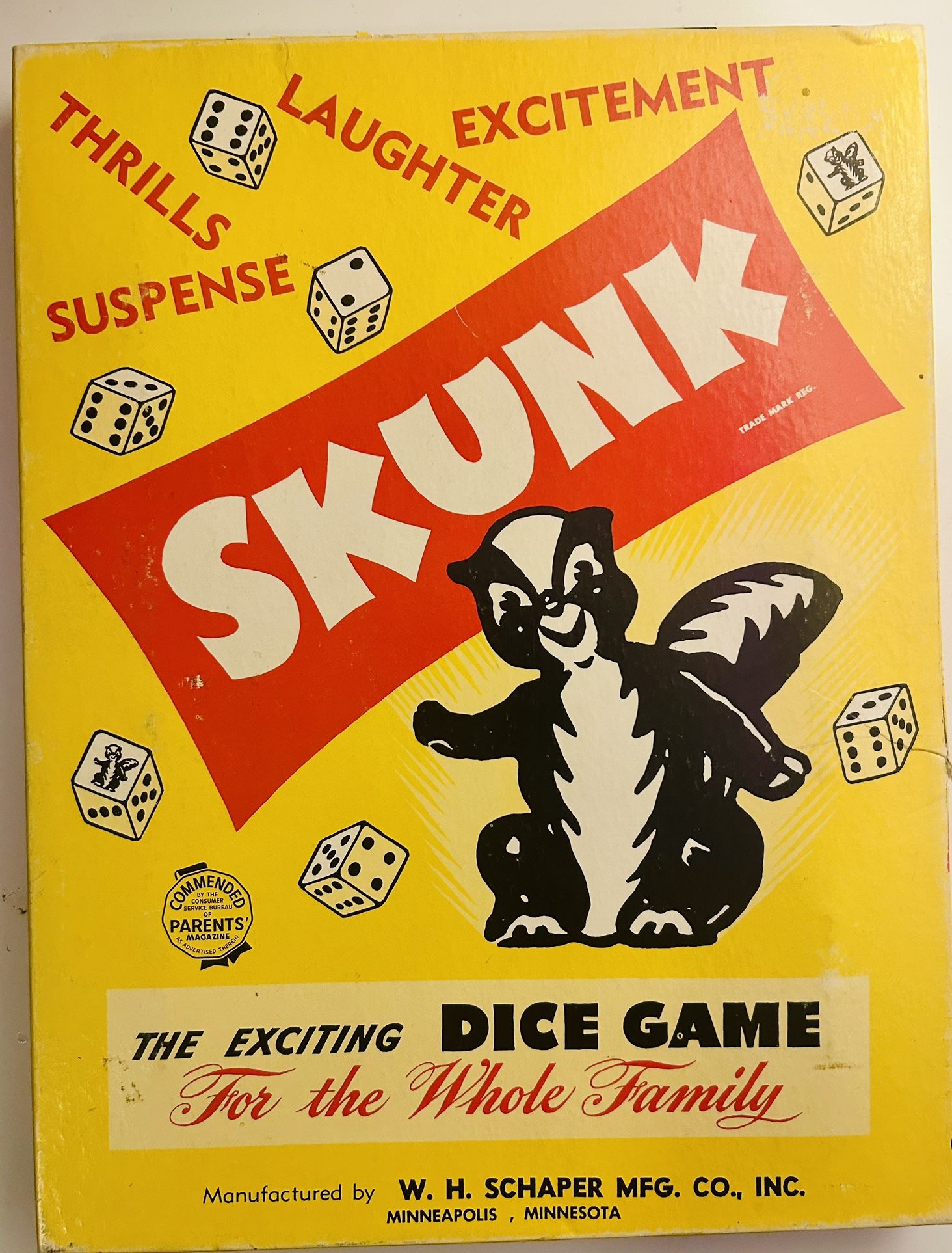 Vintage 1953 Board Game “Skunk”