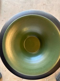 Vintage Mid-Century Hull Pottery Green Flared Bowl - H127 USA Art Pottery