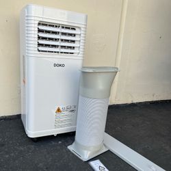 8,000 BTU Portable Air Conditioner, Cools up to 200 Sq.Ft., Remote Control, LED Display, Timer, Installation Kit, White