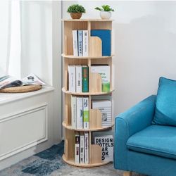  Brand New Rotating Wooden Bookshelf 360 Display 