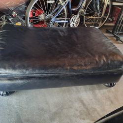 Large Leather Ottoman