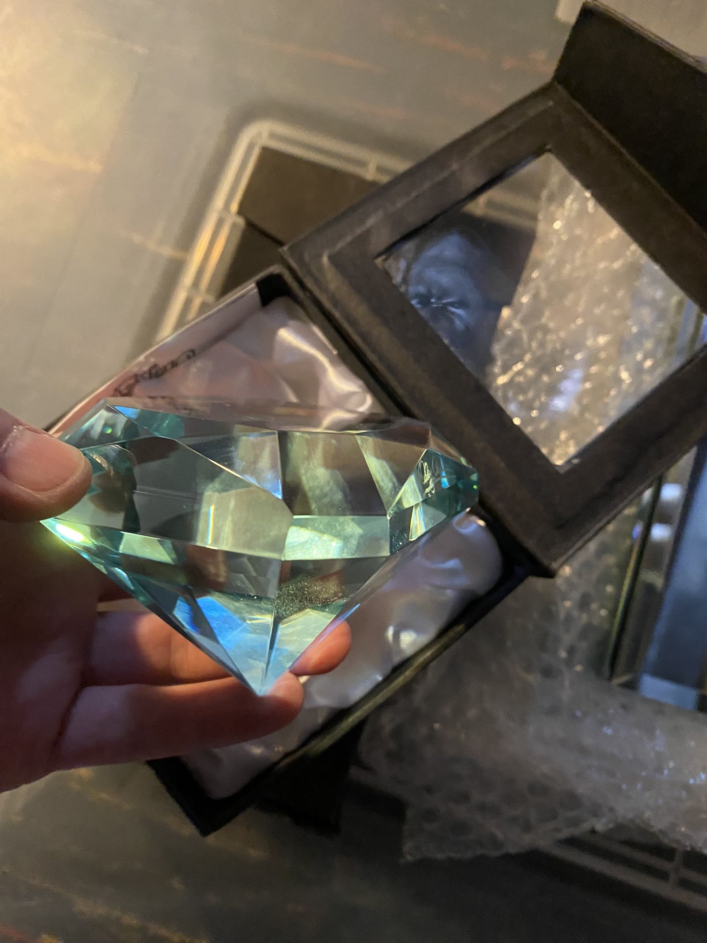 4 Tiffany Blue Diamond Shape Heavy Crystals