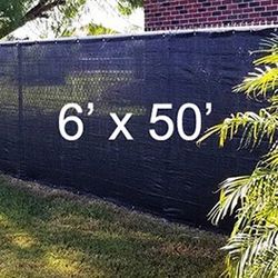 New in Box $45 Garden 6x50’ Privacy Fence Wall Cover Yard Backyard Mesh Shades (Black, Green)