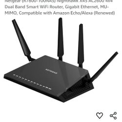 Netgear (R7800-100NAS) Nighthawk X4S AC2600 4x4 Dual Band Smart WiFi Router, Gigabit Ethernet,
