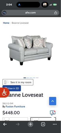 Light blue love seat and chair
