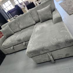 Sofa Pullout Storage Chaise Sectional 
