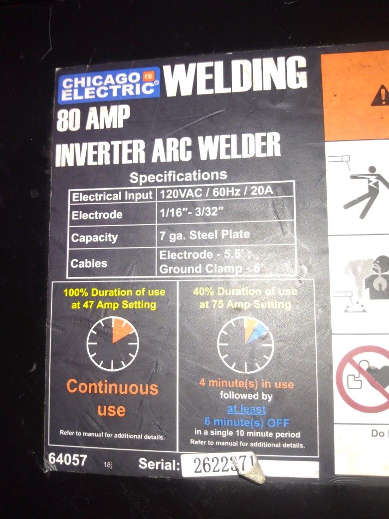 Chicago Electric 80 Amp Inverter Arc Welder