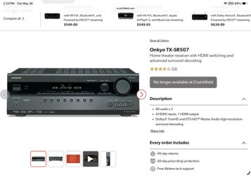 Onkyo TX-SR507 Reciever