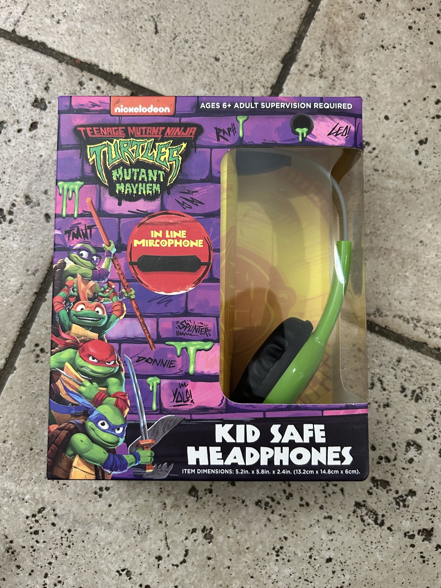 NWT Ninja turtle kids safe headphones 