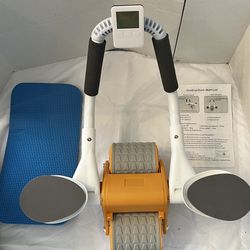  Ab Roller Wheel with Knee Mat &Timer, Automatic Rebound Abdominal Wheel, Ab Abdominal Exercise Roller with Elbow Support