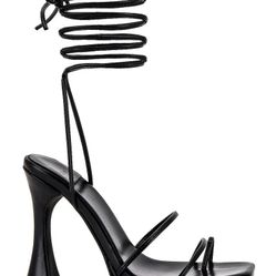 Jeffrey Campbell Womens Black Strappy Heels 6