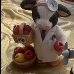 Mary's Moo Moos Cow figurine by Enesco titled "I've Got The Prescription For Moo". 