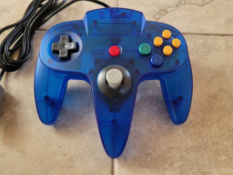 N64 Controller - Transparent Blue - Nintendo 64 Joystick - Super Mario - Kirby - Zelda