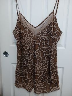 Vtg Blumarine giraffe print silk Sheer camisole top Nightwear 3X/3T SEXY Fairy 