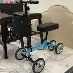 ELENKER 4 Wheel Knee Scooter Walker Adjustable Height Seat 