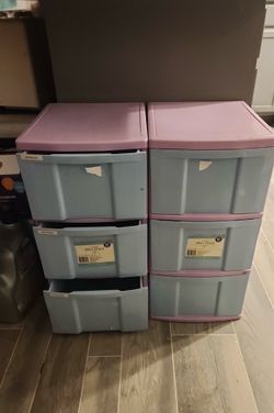 Plastic storage drawers