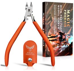 Model Nippers, Ultra-thin Single Blade Flush Cutter for Gundam & Resin & Plastic Models, Cr-V Steel with Non-Stick Coating, Ergonomic Non-slip Grip (P