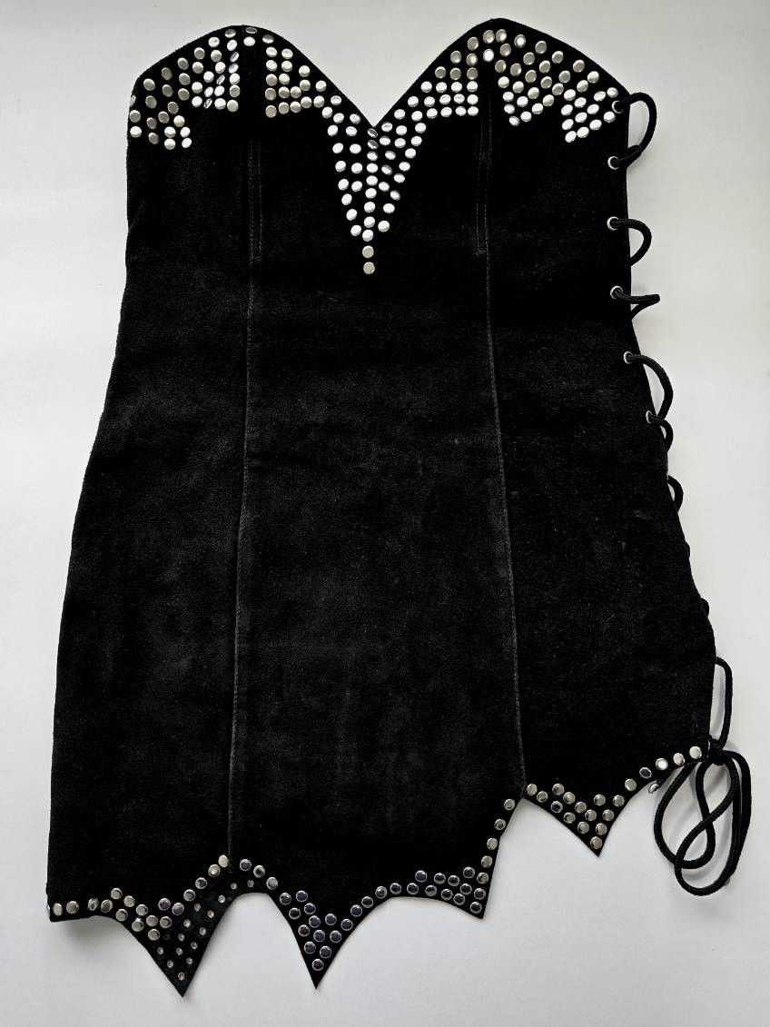 Black Studded Lace-up Corset