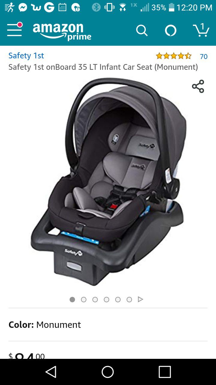 Safety first infant car seat and base
