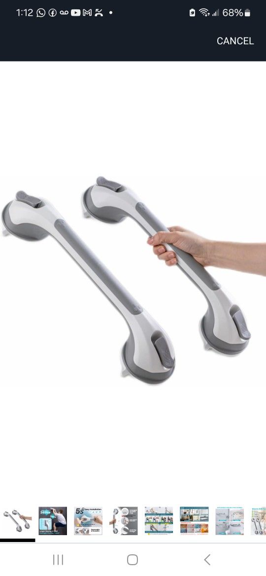 TAILI Grab Bars for Bathtubs and Showers 2 Pack Suction Grab Bar, Heavy Duty Shower Handle Removable Bath Handrails for Seniors and Elderly, Bathroom