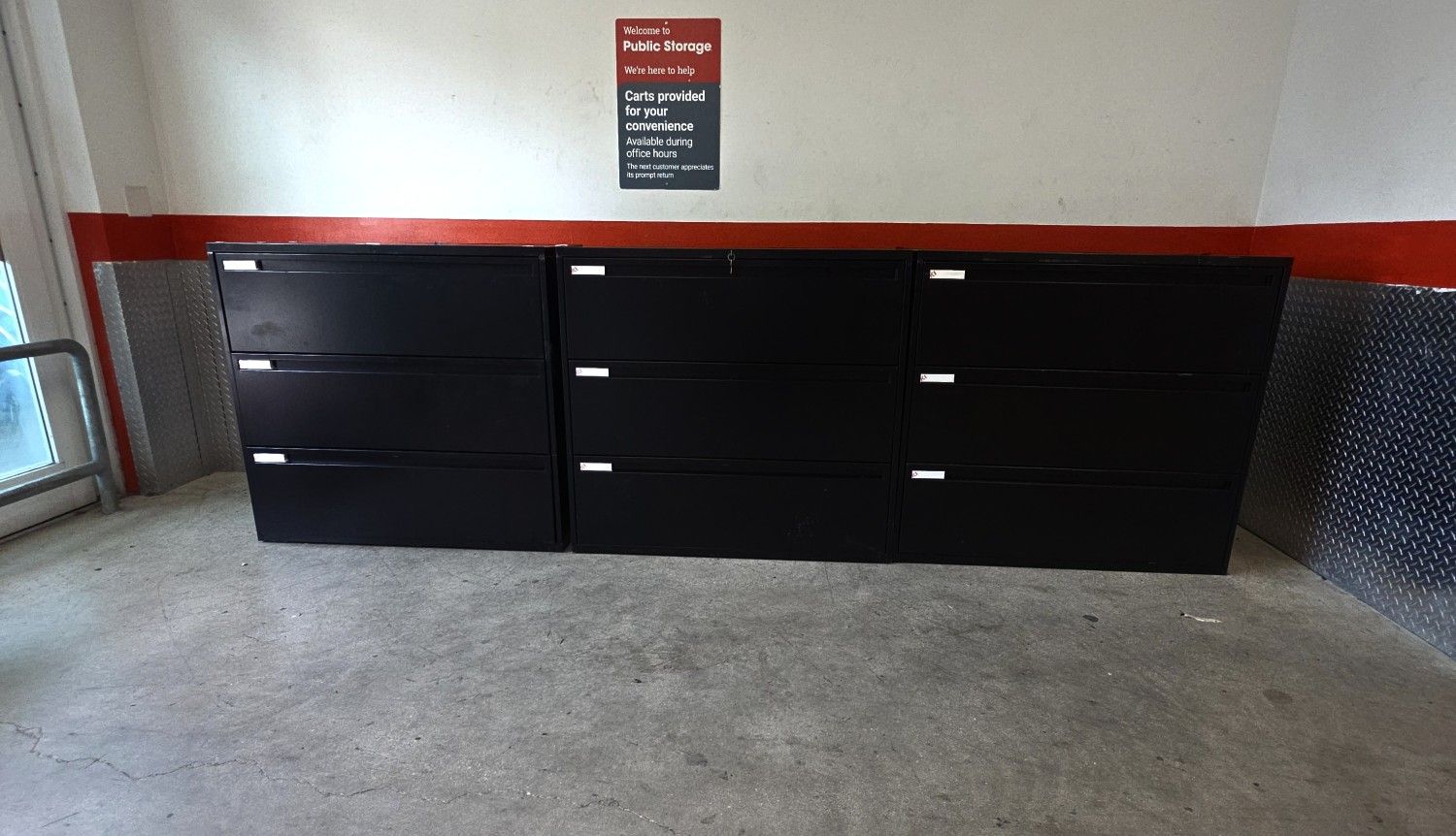 (3) Available KI 42" X 18" 3-Door Lateral File Cabinet School College Church Business Office $149
