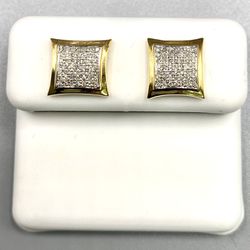 10kt Gold And Diamond Earrings