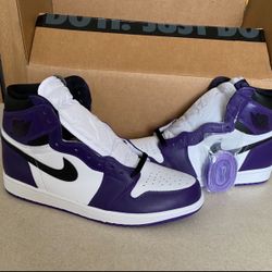 Nike Air Jordan Retro 1 Court Purple Size 10.5