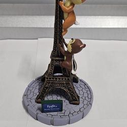 Disney Epcot Paris Eiffel Tower Chip & Dale Figurine Resin Chipmunks