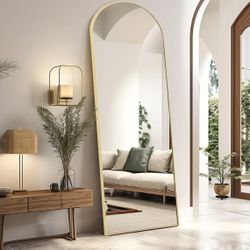 Brand New 21*64 Arched Full Length Mirror With Stand- GOLD