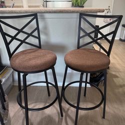 2 matte black barstools with counter stools for kitchen