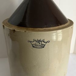 Vintage Robinson Crown 5 Gallon Stoneware Jug  18”H
