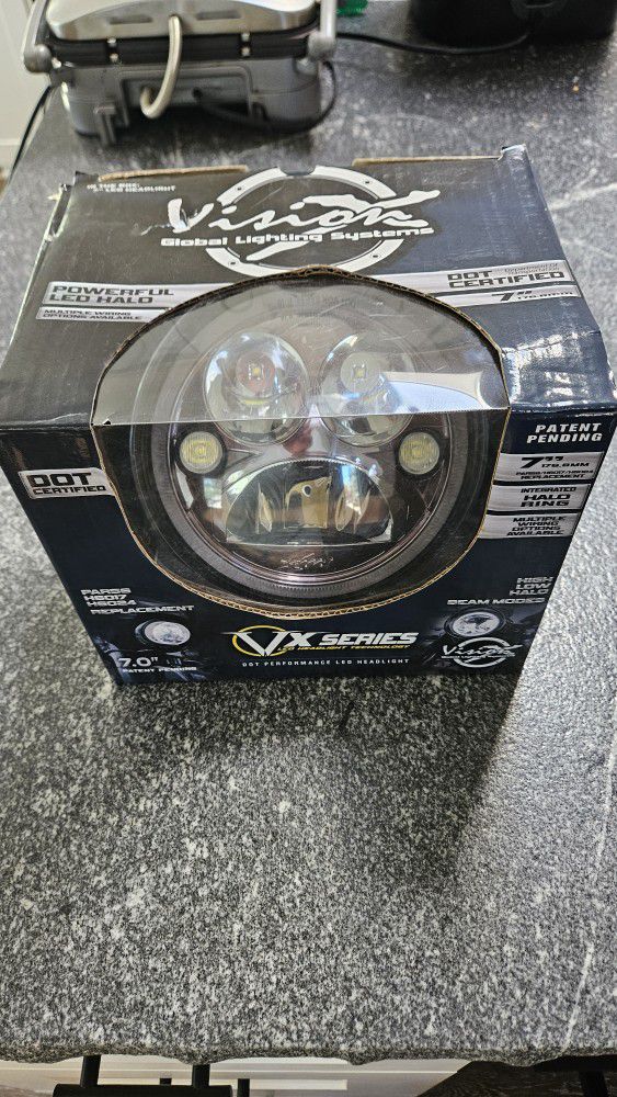 Harley Davidson VisionX Front 7inch LED Headlight With Halo LED