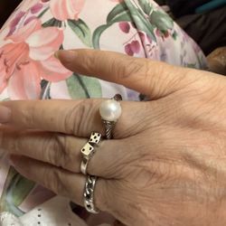 Gorgeous Cultured 8.5mm Pearl Ring Solid Sterling Silver Size 7 