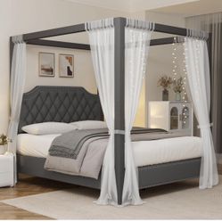 Queen Size Canopy Bed Frame 