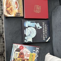 3 hard cover books & 2 magazines