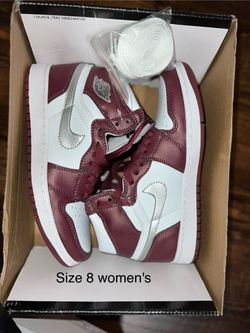 Maroon and White Jordan 1